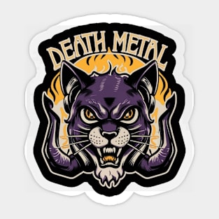 Death Metal Satanic Baphomet Cat Sticker